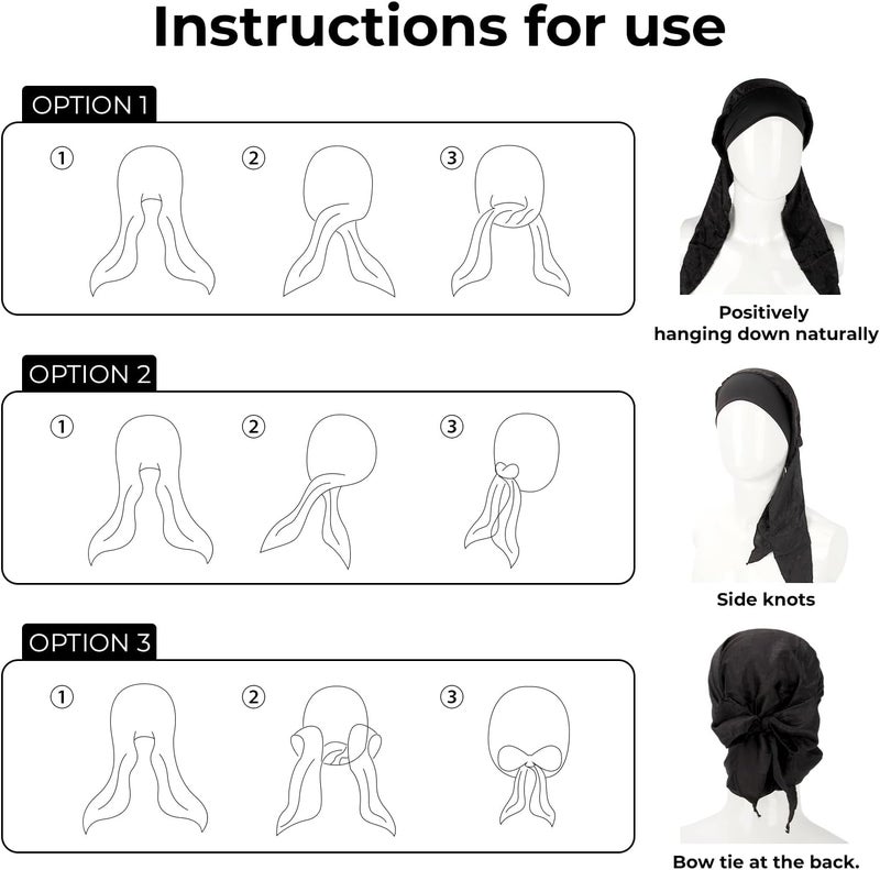 FADACHY Chemo Headwear for Women,Chemo Caps Lightweight for Summer with Head Scarf,Silky Soft Hair Turbans Fashion - Image 5